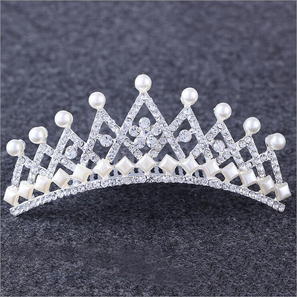 Heart Water Drops Pearl Crown