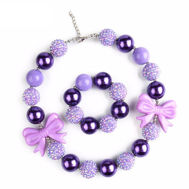 Princess Purple Bow Jewelry Set