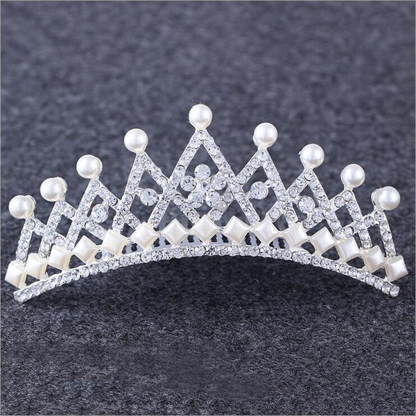 Heart Water Drops Pearl Crown